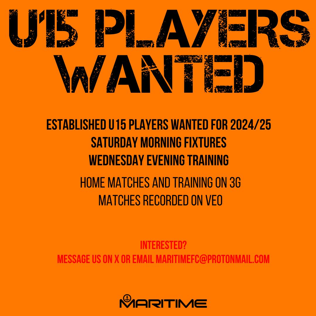 ⚽⚓ 🟩 🟥 U15 PLAYERS WANTED 🟥 🟩⚓ ⚽ 

#ipswich #suffolk #tendring #essex #playerswanted #u15 #suffolkfootball