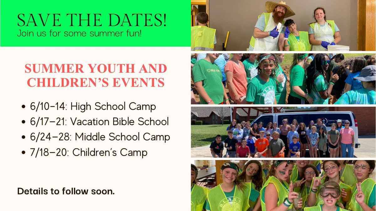 STAY TUNED FOR MORE DETAILS THAT PROMISE UNFORGETTABLE MEMORIES AND MEANINGFUL CONNECTIONS. DON'T MISS OUT ON THE ADVENTURE! #SUMMERFUN #YOUTHMINISTRY #childrensministry