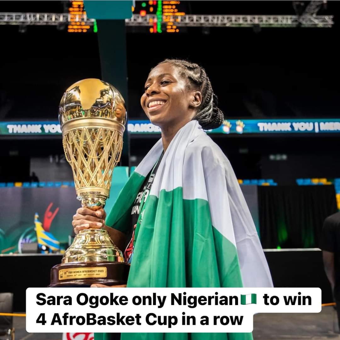 ParisOlympics🚀 Sara Ogoke only Nigerian🇳🇬 to win 4 AfroBasket in a row.