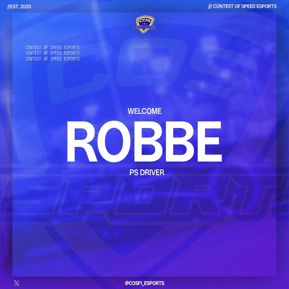 Next up is a new PS driver <a href="/robbejacobs14/">eCOS_Robbe</a> We’re really excited to have such a promising talent join the team as we grow the roster for our new era. Welcome Robbe