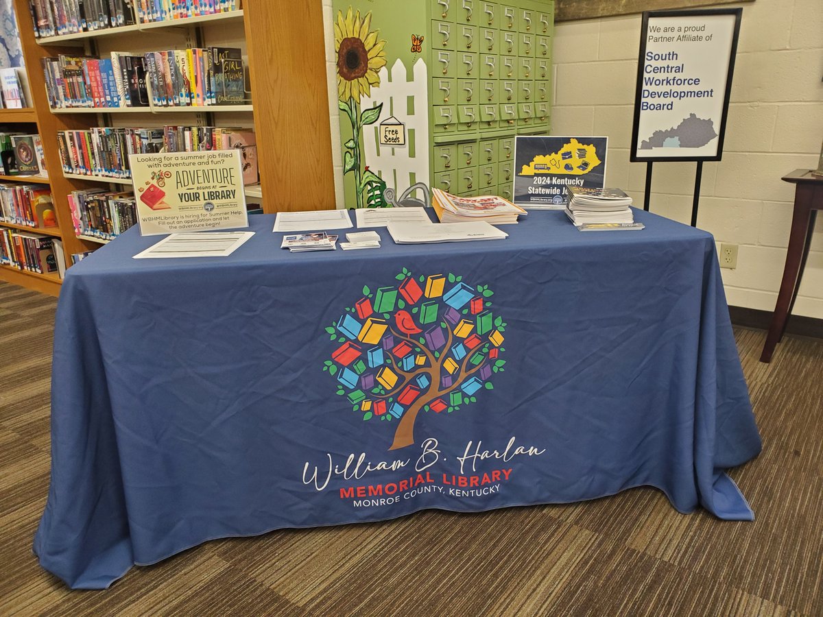 If you missed yesterday's Job Fair, we have a table set up with information from local employers at our front entrance. Stop by during business hours now through Saturday, April 13th, to check it  out!

#NationalLibraryWeek #LibrariesTransform