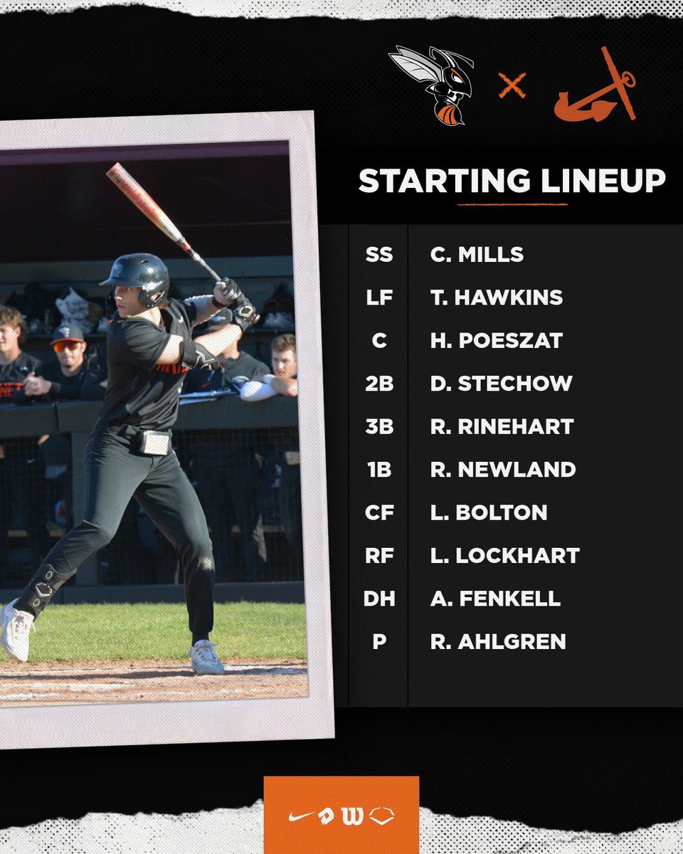 Here’s how we line up for our home opener at Woodworth Field. 🐝⚾️ #d3baseball