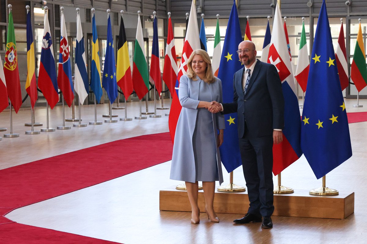 Finishing a day of meetings in Brussels with 🇪🇺 #EU leaders - @eucopresident, @EP_President, and @vonderleyen. Proud of #Slovakia's achievements over the past 20 years of our membership in the EU community, which is bound by our shared values - democracy, human rights, and the