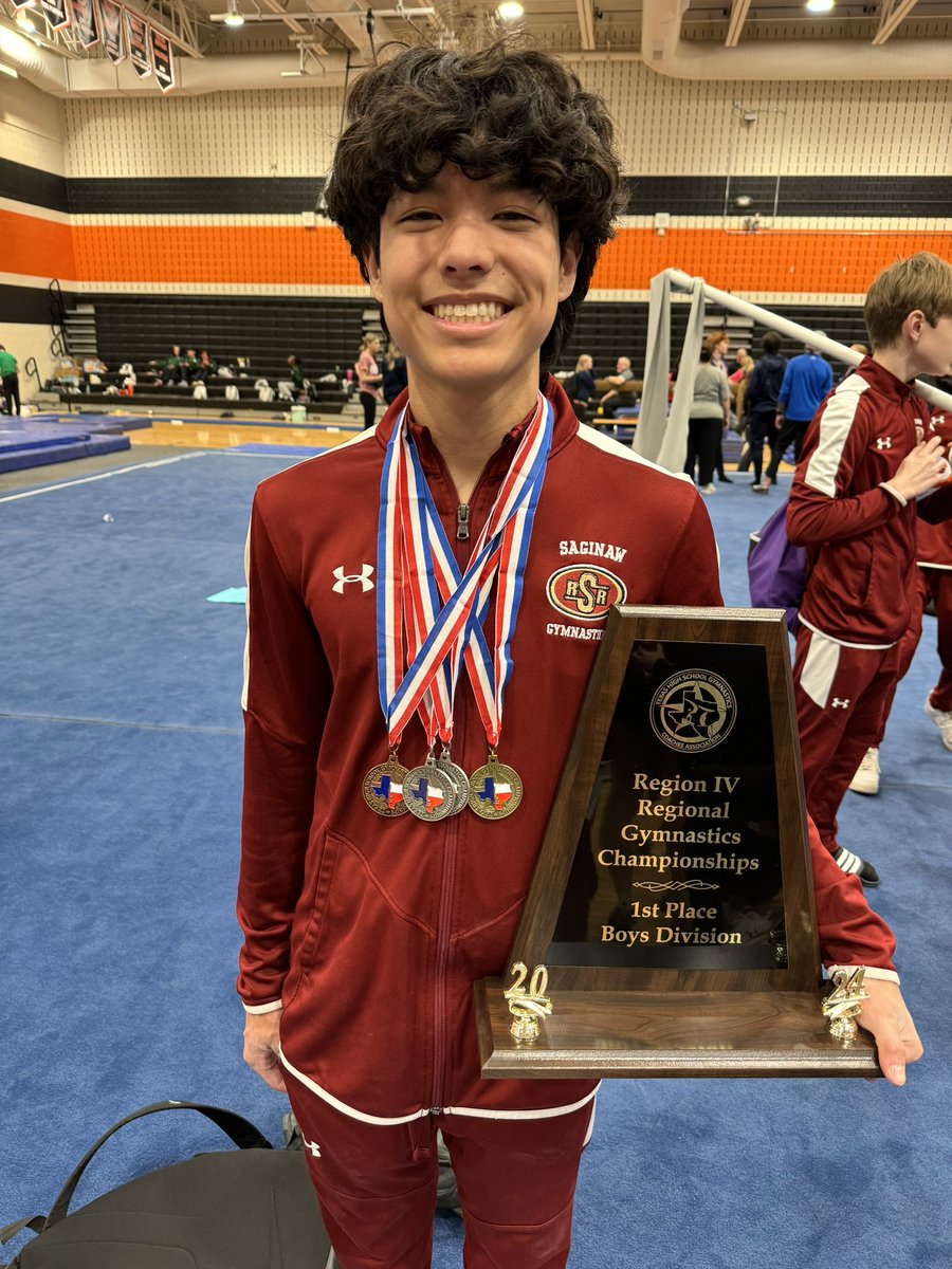 Saginaw Gymnast Aston Carasco is Ragional IV Rings Champion! 
He also had top finishes on parallel bars, high bar & pommel horse!💪
So proud of him!!♥️💛 #AllDayLong #WeRSaginaw #RiderNation