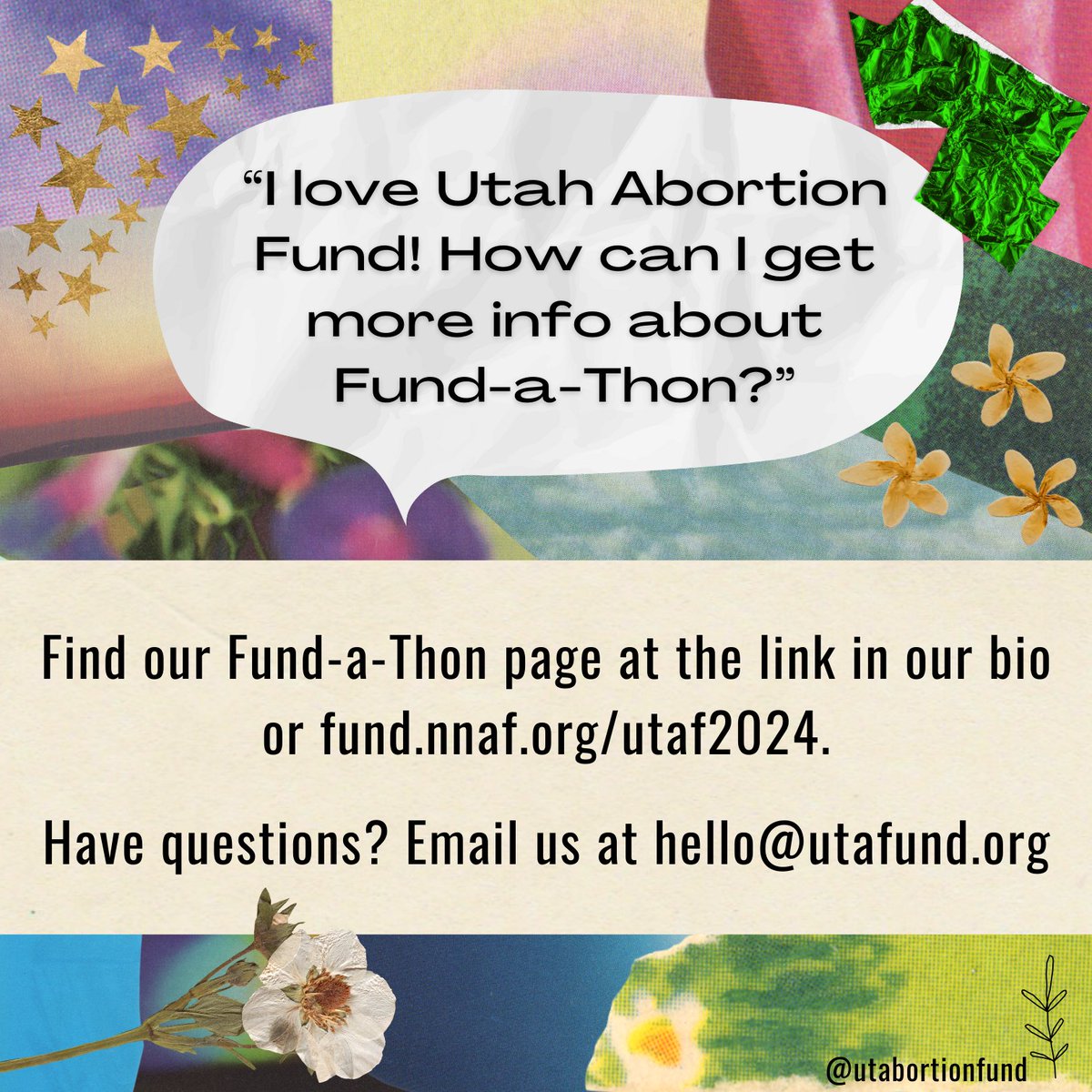 💸 WE NEED YOUR HELP TO CONTINUE FUNDING ABORTION ACCESS IN UTAH. 💸 Support our Fund-a-Thon campaign by donating, joining a fundraising team, or creating your own — visit fund.nnaf.org/utaf2024 to get started.