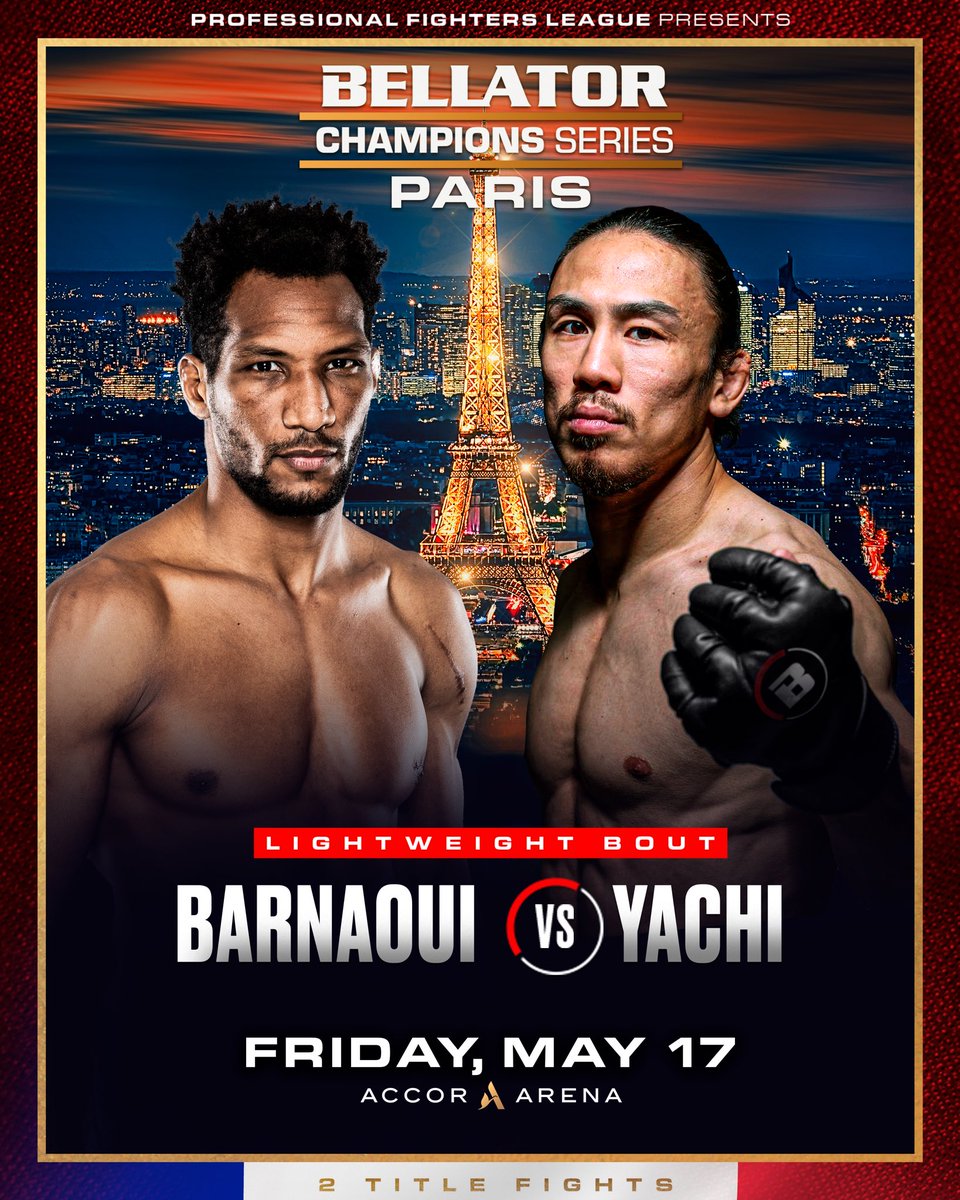 LIGHTWEIGHTS! 💥 🇹🇳 Mansour Barnaoui 🆚 Yusuke Yachi 🇯🇵 Mansour Barnaoui returns to Paris on May 17th, and will be looking to add to his 19 wins inside the distance. Barnaoui has shared the cage with the likes of Islam Makhachev, Adam Piccolotti and Brent Primus! 🔥…