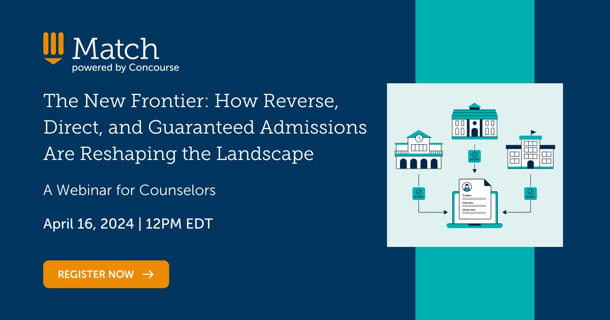 As #college #admissions evolves, it's crucial to stay ahead. Designed specifically for high school and CBO counselors, this session shares how innovative approaches are reshaping the landscape. bit.ly/4cDv6qK #DirectAdmissions #HighSchoolCounselor #HighSchoolAdvisor