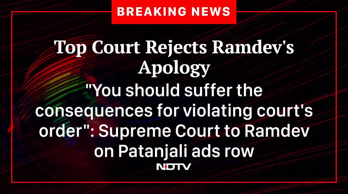 2 Noteworthy Points !!

1st-Court Language

Rip You Apart ?

Usually such language/word we hear among enemies or during personal Grudge/Rivalry

2nd-Apology 

Court Accepted Apologies from
 
Rajdip Sardesai
Prasant Bushan
Rahul Gandhi
Arvind Kejriwal

But Ramdev Apology Rejected
