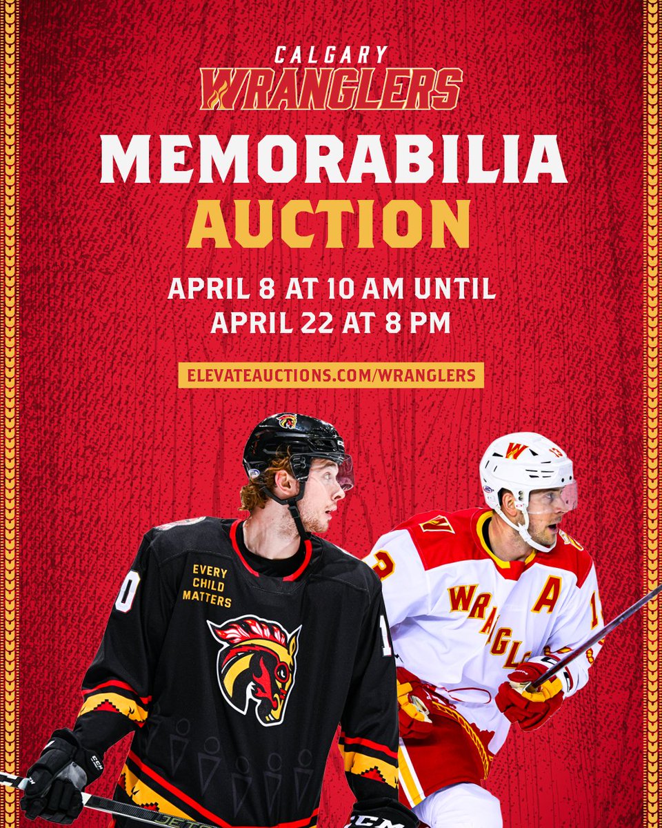 🚨 ONE WEEK LEFT TO BID 🚨 Make sure to check out our Wranglers Memorabilia Auction and get your bids on amazing items like our #AHL All-Star jerseys, Indigenous Celebration jerseys, and more: bit.ly/3VZt0LM