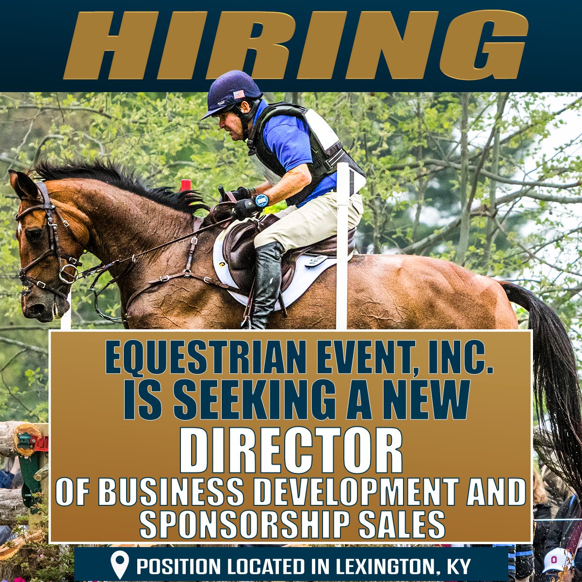 We’re Hiring! 📝 Equestrian Events, Inc. (EEI), a non-profit, charitable organization that supports the development of equestrian sports is seeking a new Director of Business Development & Sponsorship Sales. This position is located in Lexington, KY. kentuckythreedayevent.com/equestrian-eve…