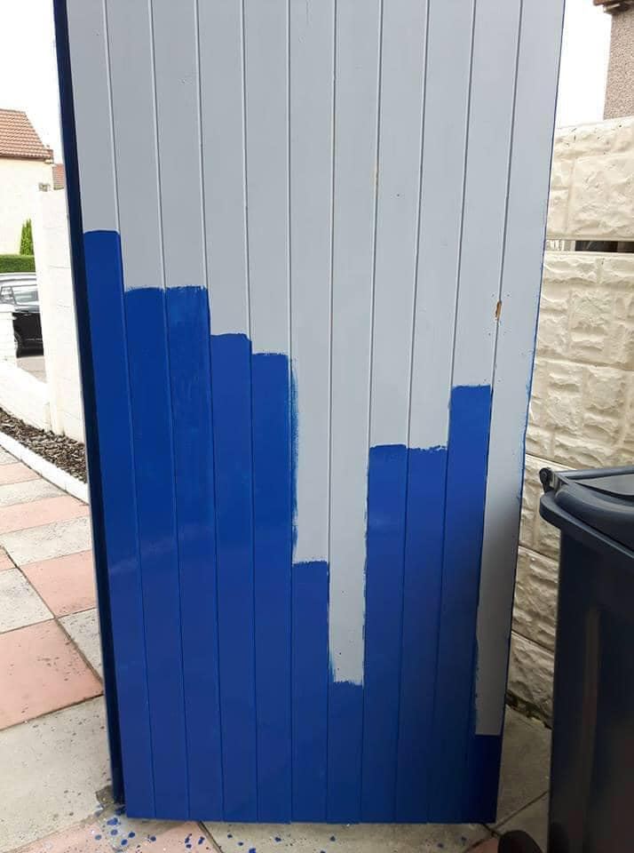How do you like my bar graph showing how much of the door I've painted?