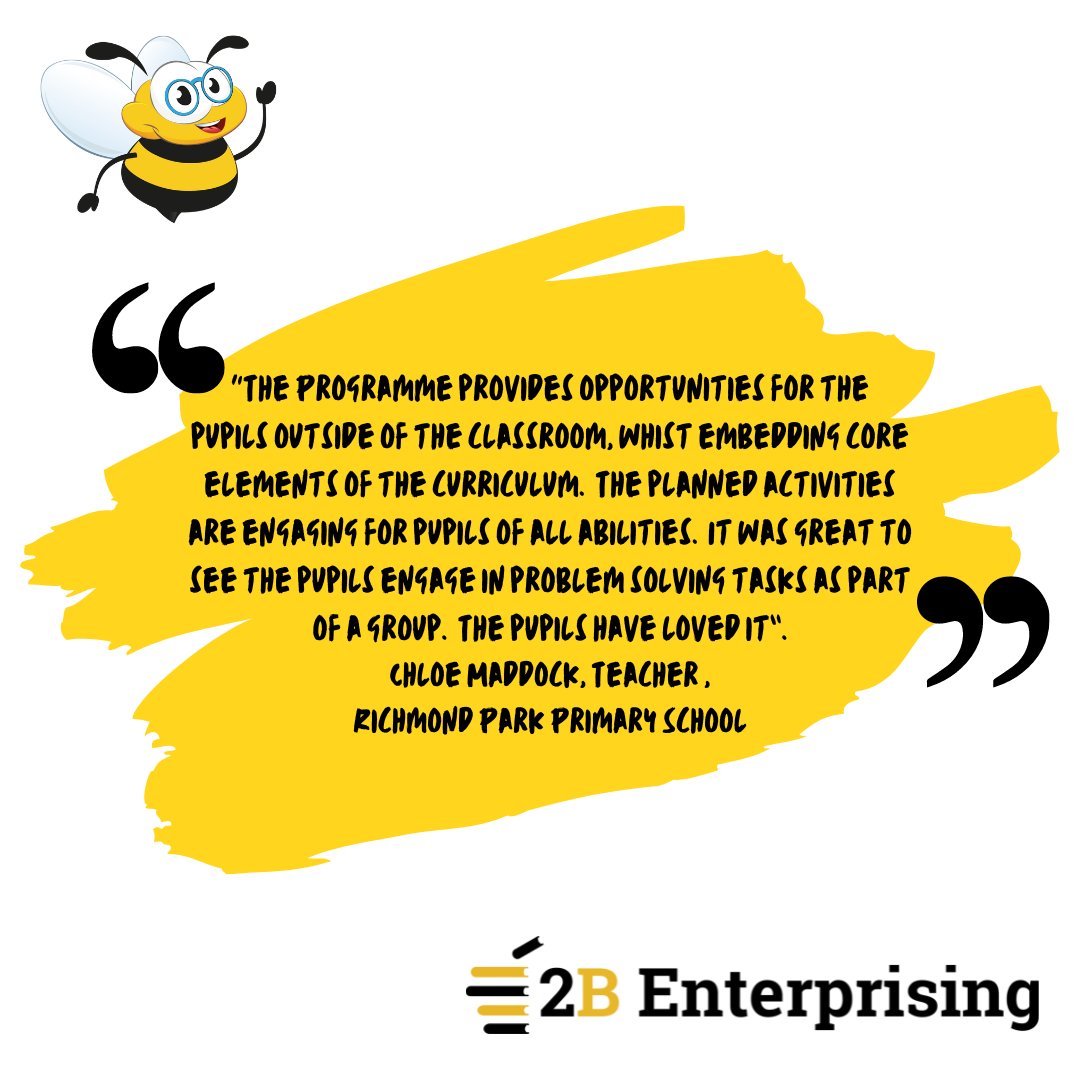 This is what #Teachers have to say about The Bumbles of Honeywood Programme🐝 If you want to support #PrimarySchools and inspire the next generation of #Employees or if you are a Primary School teacher that wants more info on our free programme: 🐝2benterprising.co.uk 🐝