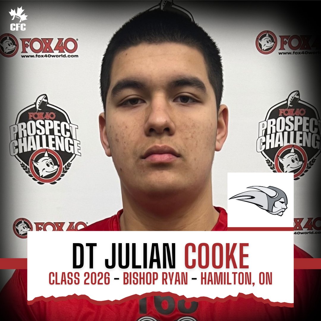 OFFSEASON UPDATE 🏈 👤 DT Julian Cooke 🎓 Class 2026 🏫 Bishop Ryan 📍 Hamilton, ON 'My friends help me train and I find a lot more motivation training with them.' READ MORE ➡️ t.ly/3sHgP