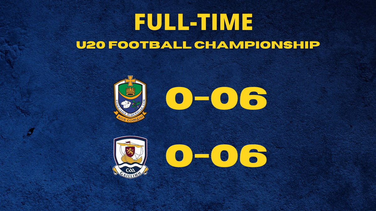 A hard earned draw at Dr. Hyde Park. 
All still to play for against Leitrim next Wednesday. 

#RosGAA