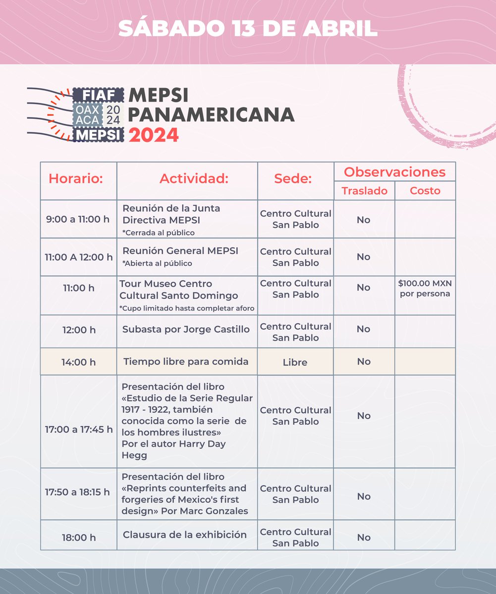 ¡Últimas horas antes de iniciar el congreso MEPSI Panamericana 2024, y entre las actividades tendremos presentaciones de libros! Checa el programa del sábado y anótalo en tu agenda.