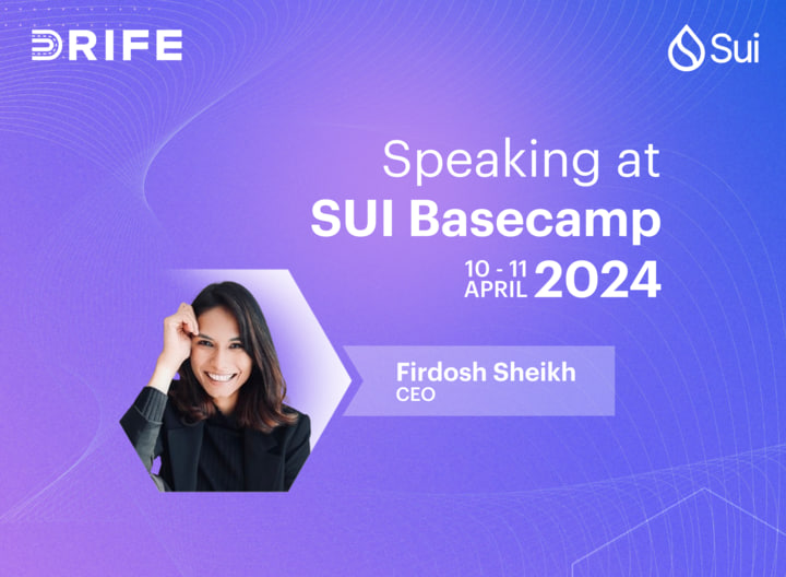 DRIFE Speaking At SUI Basecamp 📣💧 Exciting News Drifers! DRIFE CEO @Firdosh_Drife will be speaking on stage at the #SuiBasecamp tomorrow. This will be a great way for us to spread the message of DRIFE with key players including builders, developers, thought leaders, and…