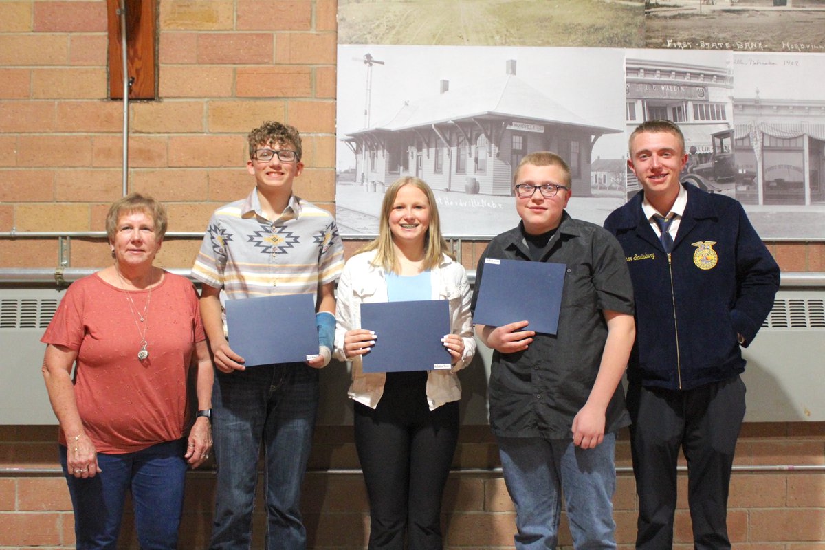 Recipients of the Bruce Hudson Memorial FFA Jacket Scholarship.  Gone but never Forgotten.  Thank you Wendy and Family.