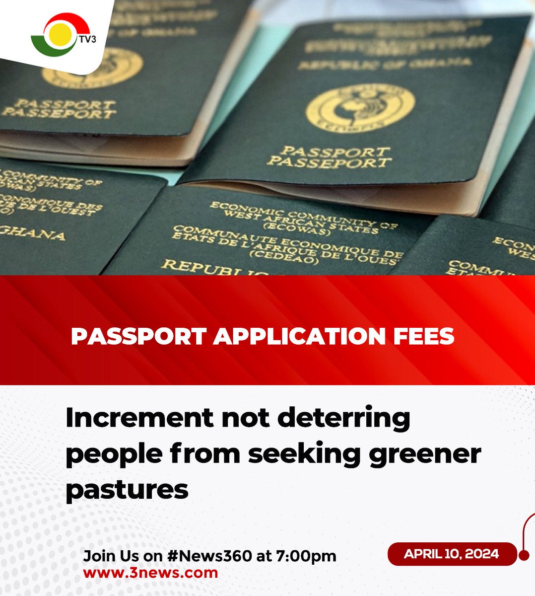 More passport applicants despite increment in fees. We'll give you more details on #News360.

#3NewsGH