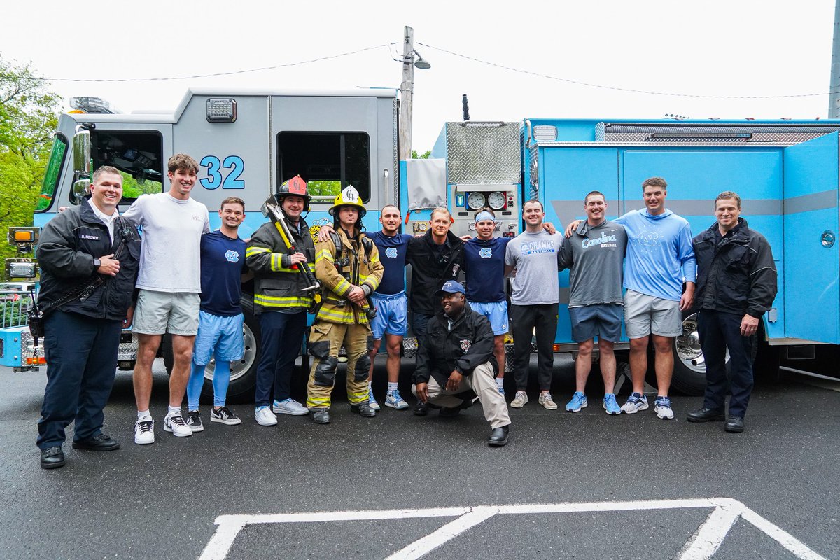 The @ChapelHillFD stopped by The Bosh to show off their new truck. Thank you for all you do to keep Chapel Hill and our University safe! Help us honor and recognize all of our First Responders this Saturday vs Notre Dame. #GoHeels