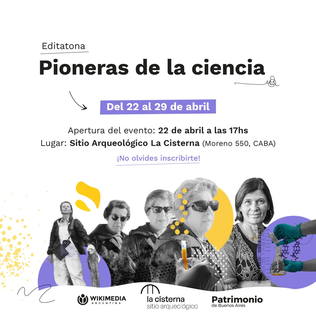 👩🏽‍🔬Durante la semana del 22 al 29 trabajaremos online en Wikipedia para mejorar la presencia y visibilidad a mujeres en ciencia. 🔗No olvides inscribirte para participar! > wiki-ar.limesurvey.net/168259?newtest… 👩🏽‍💻Podés sumarte desde cualquier lugar, durante toda la semana.