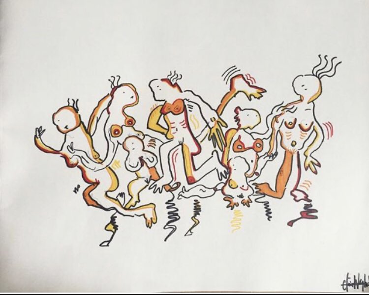 Let’s dance! Artwork by Claire of Alt-Indie band Shebad. Check out her works on X at Shebaddy☮️♥️

#art #artists #artshare #ArtLovers #newartists #musicians #musiclovers #musicislife #indiemusicians