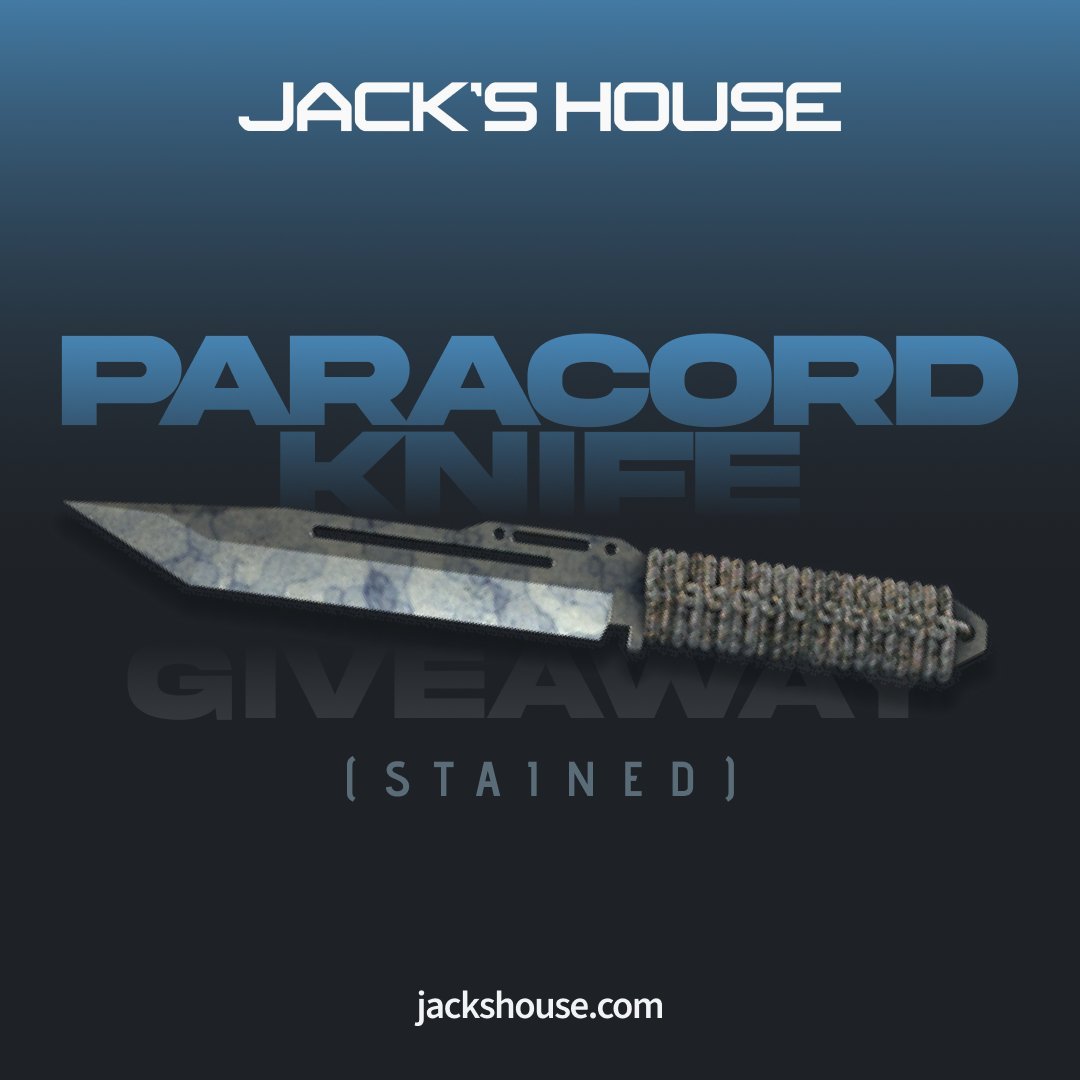 🔥★ Paracord Knife | Stained $160🔥 Join our giveaway now! 🎁What needs to be done: ✅Follow @barfires + @jackshousebets ✅Retweet + Like ✅Tag Friends The winner will be drawn in 7 days🍀 #CSGOGiveaway #csgoskins #CSGO #CSGO2 #CS2Giveaway #Bitcoin #Giveaway #gaming