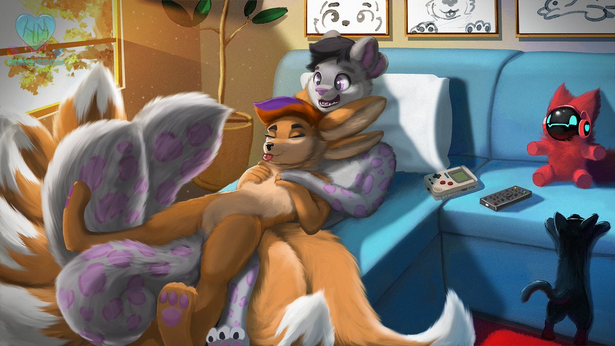Just a fluffy day. Commission for @HomoSnow #furry #furryart