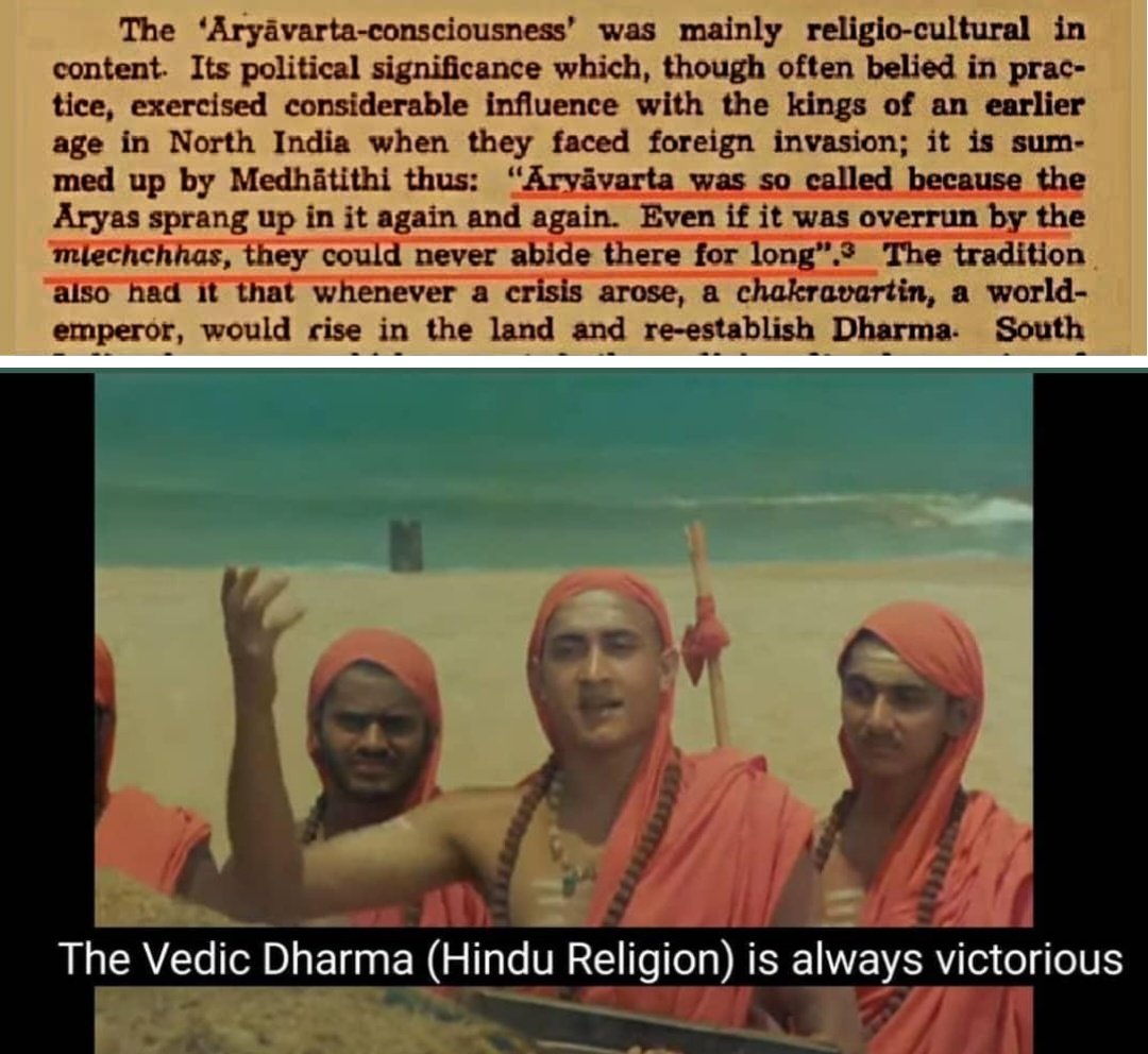 Medhatithi in his commentary on Manusmriti says that Aryavarta is a nation that can never be conquered.

Even if it overrun by mallechas they can't stay there for long soon a arya descendent will take birth and re-establish dharma .