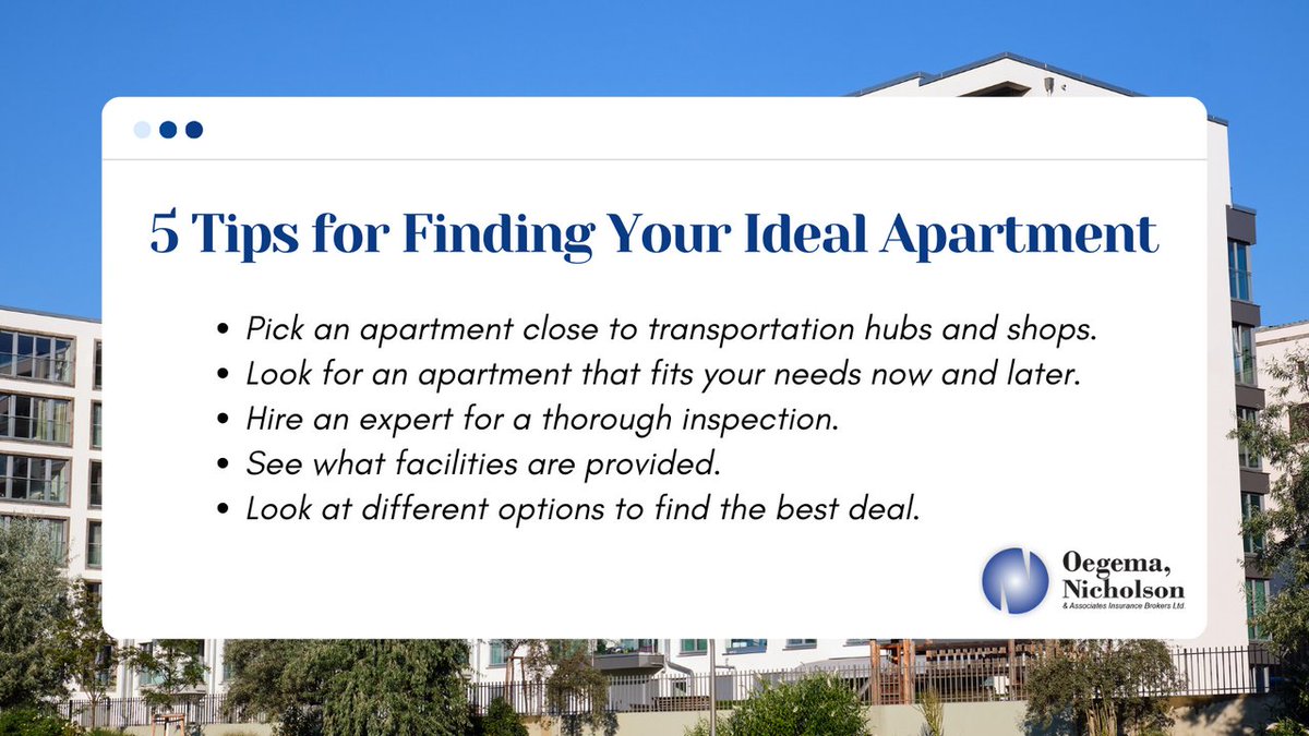 🏠 Are you searching for the perfect apartment that meets all your needs and preferences?

Check out our tips for finding your ideal apartment.

Get in touch with #OegemaNicholson to know more: bit.ly/3tSUkf8