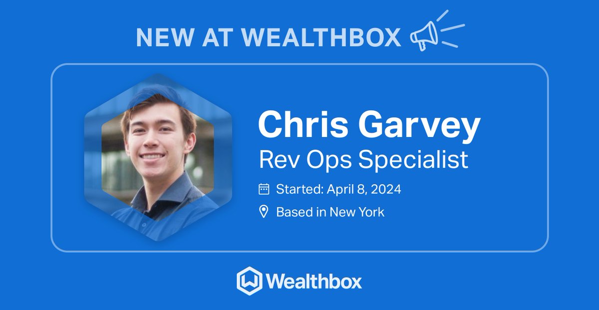 We're excited to announce a new addition to Team @Wealthbox: Chris Garvey has joined the team as a Rev Ops Specialist!