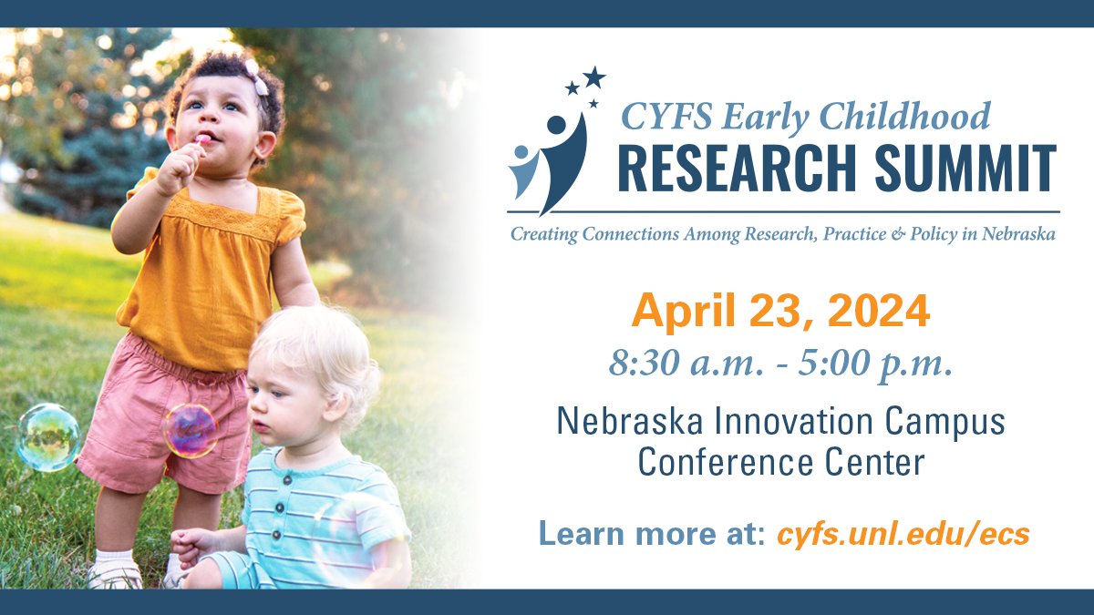 UNL_CYFS's tweet photo. We're less than 2 weeks away from #ECSummit24! Explore the agenda for this daylong event that brings together Nebraska's #earlychildhood research, practice & policy communities to make a positive difference for young children. ›› https://t.co/ZmvJTmGXB6 #WOYC24 #GrandChallenges https://t.co/eGnaE6WucO