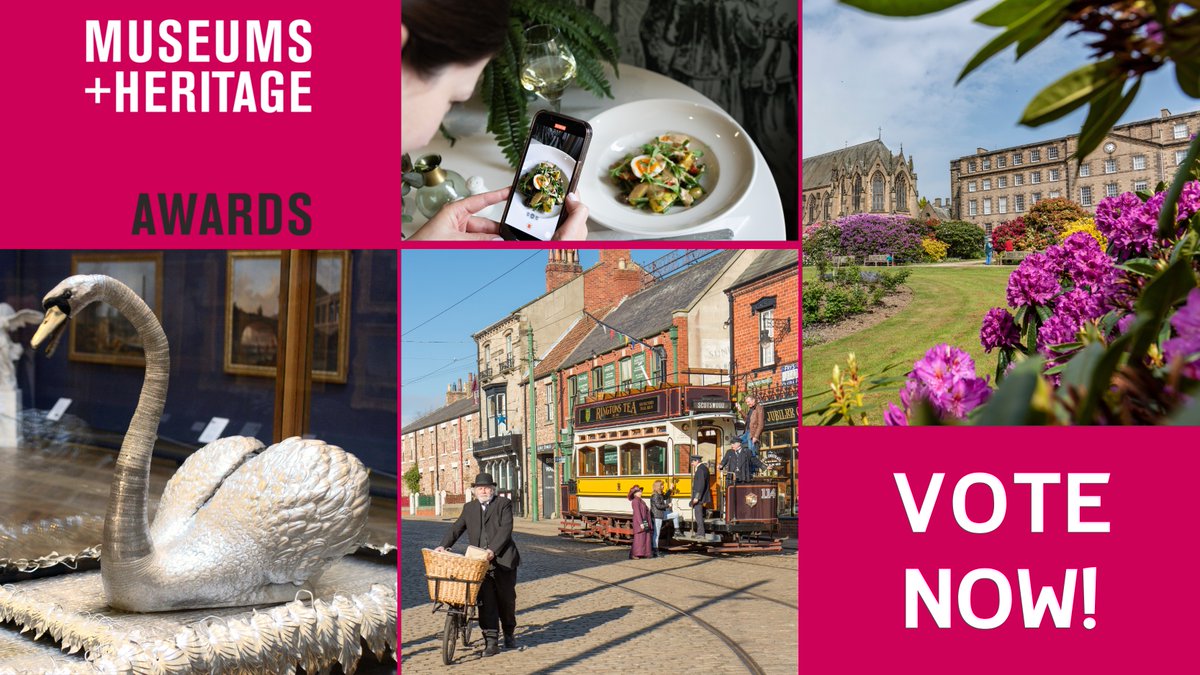 Shortlisted in the Museums + Heritage Awards ! @BeamishLivingMuseum - Visitor Welcome Award @TheBowesMuseum - Café of the Year (public vote), Restoration Project of the Year for the Silver Swan @ushawdurham - Partnership of the Year Vote for Café Bowes: lnk.bio/s/mandh