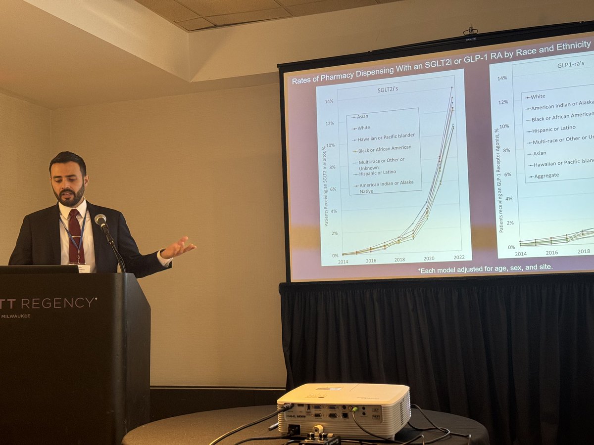 Excited to be a first time attendee <a href="/HCSRN/">HCSRN</a> and share our work that found most patient with type 2 diabetes from minority groups were less likely to receive an SGLT2i or a GLP1RA compared to White patients. #disparitiesresearch <a href="/KPDOR/">Kaiser Permanente Research NorCal</a>