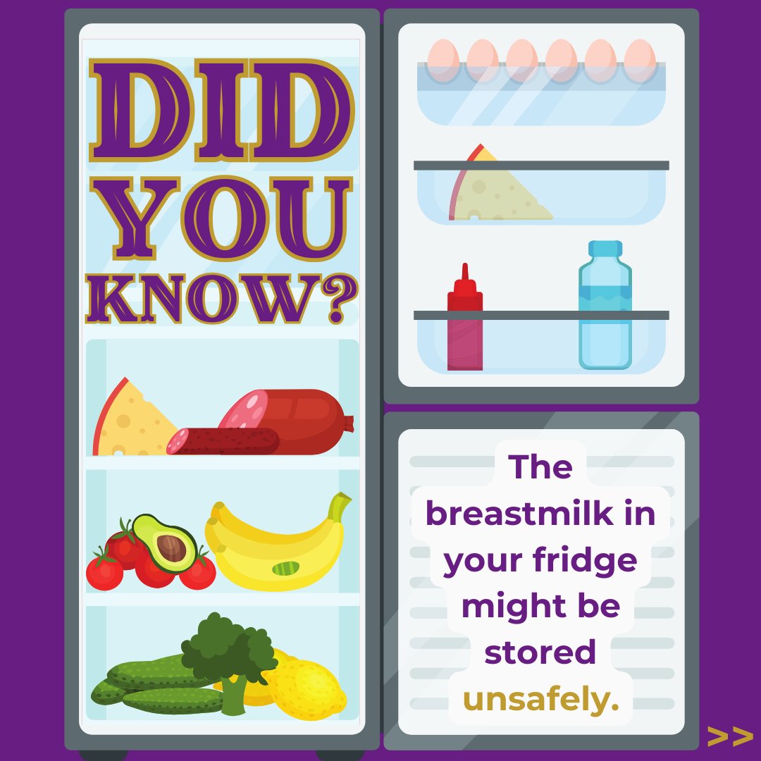 BMBFA's tweet photo. Hey, Mamas! #DidYouKnow @CDCgov says you shouldn't store your pumped #breastmilk on the door of the fridge? Objects on the door are subjected to temperature changes every time a fridge opens.

Storing it at the back or in a climate-controlled bin can keep milk fresh and safe ❄️🍼 https://t.co/kRpyXY7eXx