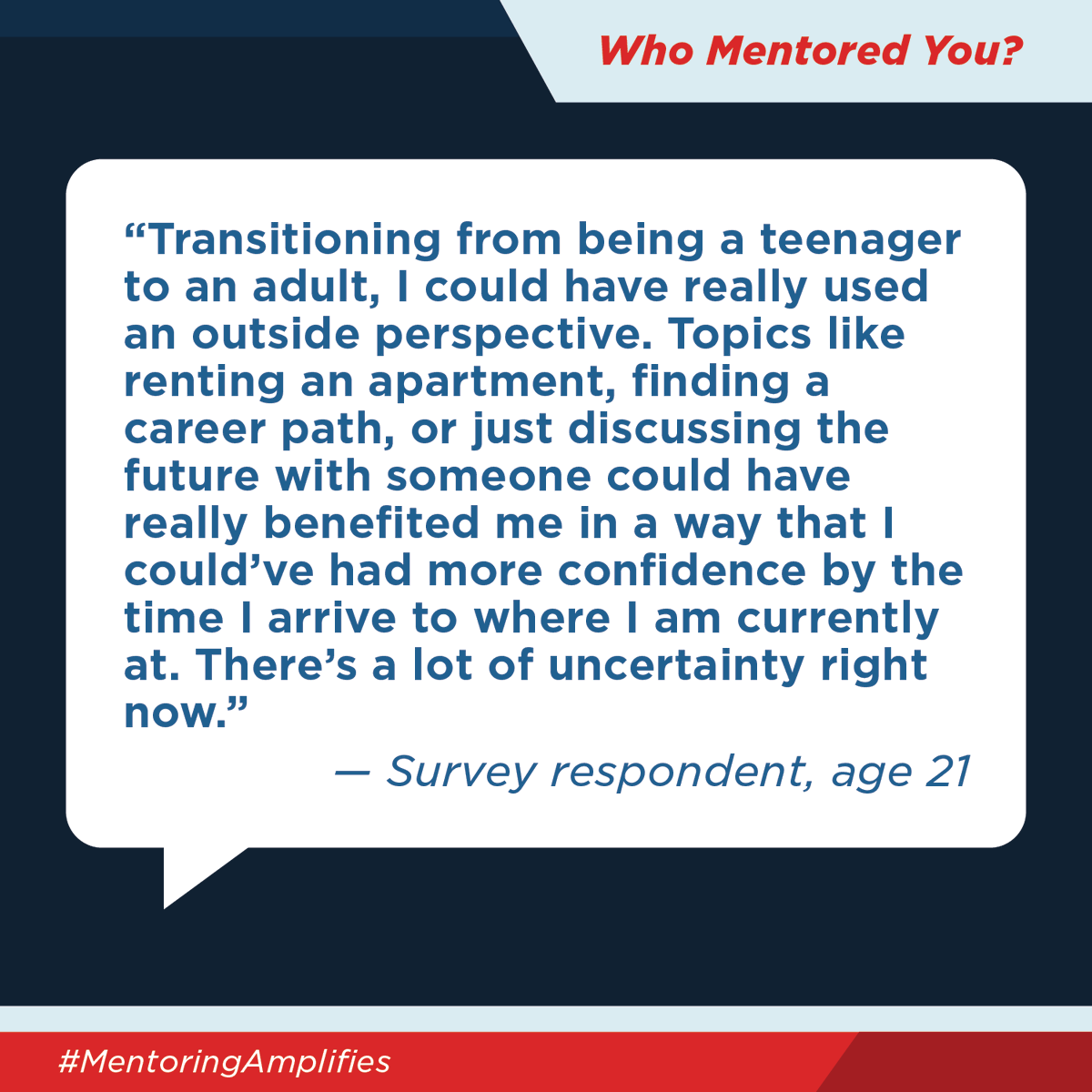 Unlock revelations from our 'Who Mentored You?' study, where 2600+ Americans shared their experiences with mentoring, and the support they wish they could have had. Read now! 👉 tinyurl.com/3cks3aw2 #MentoringAmplifies