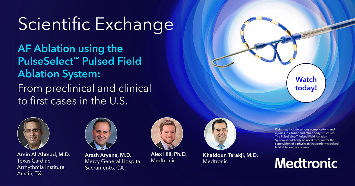 Our most recent virtual program features presentations and interactive discussions focused on: The PulseSelect™ PFA system, Pulsed AF Trial and transition to clinical experience, and new user experience and learning curve. Watch the recording today: bit.ly/4cTzeTO