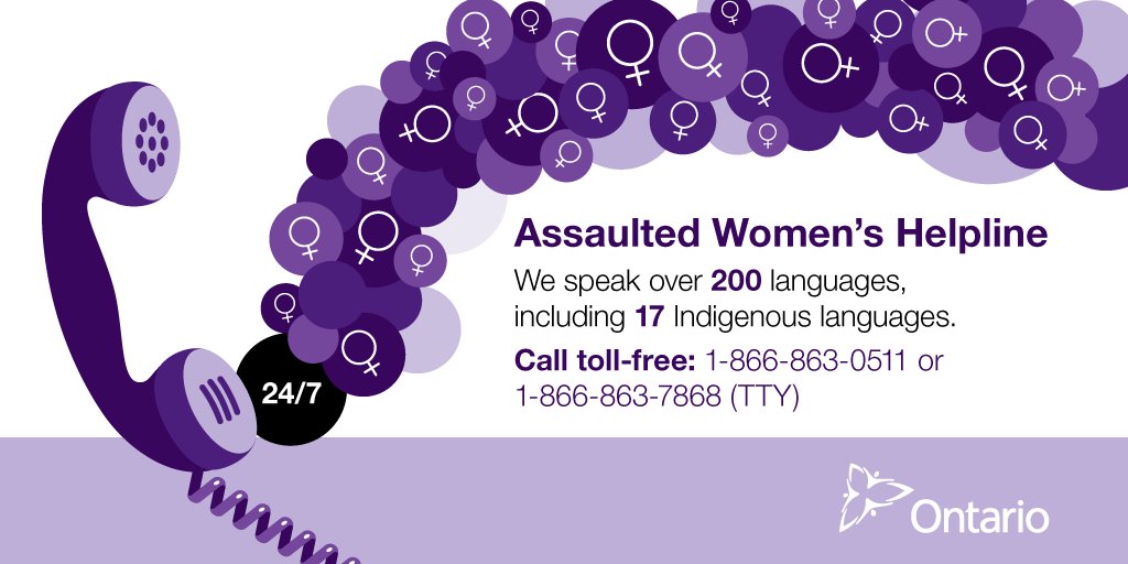 RT @WomenON: There’s help for women & families experiencing domestic violence to find the right supports. @AWHL has services in over 200 languages, as well as deaf, deaf-blind & hard of hearing services. Call 1-866-863-0511 for 24-hour support: #WAPM #VAW ow.ly/8cHM50O5aLI