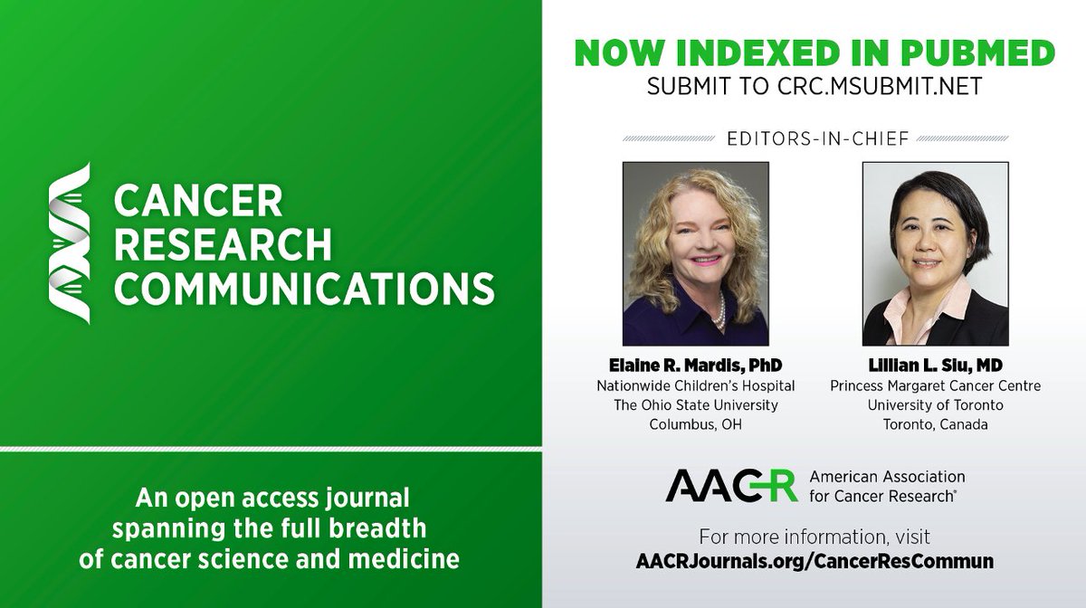 Thanks for following us at #AACR24! Our editors are always available to answer questions or discuss your work. Reach out to us via email, crc@aacr.org, or social media to set up a time to chat! @AACR