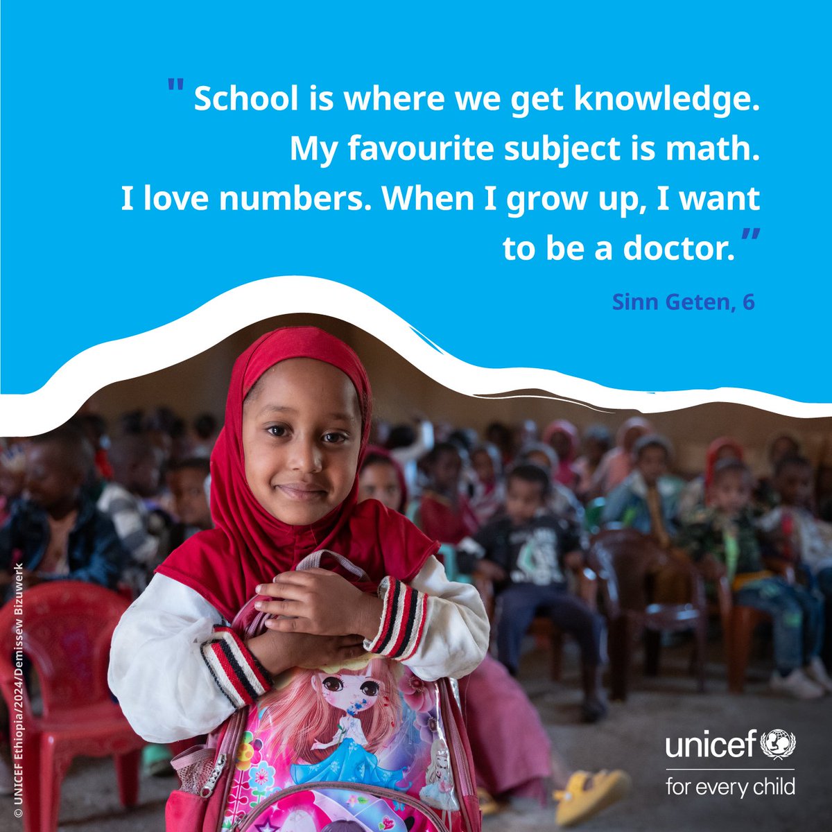 We met some children in Ethiopia and asked what school means to them. This is what they had to say. UNICEF promotes early childhood education to help every child build a strong foundation for their future.