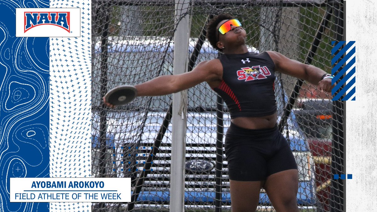 M🏃‍♂️
Ayobami Arokoyo of <a href="/SXUAthletics/">SXU Athletics</a> is this week's Outdoor Field Athlete of the Week 

For more info--> bit.ly/3Ubrxkh

#collegetrack #NAIATrack #NAIAPOTW