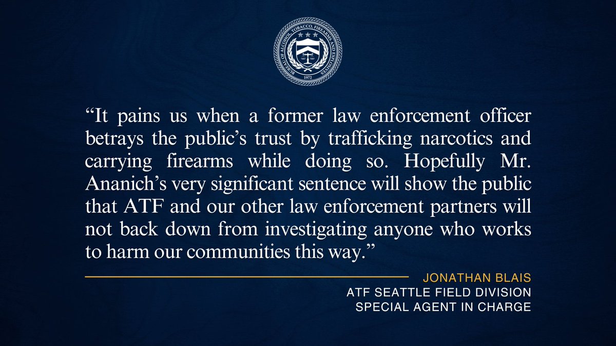 An @ATF_Seattle & partner investigation led to a 20-year sentence for a former Guam police officer for trafficking meth & unlawful possession of firearms after he was found in possession of 25 lbs. of meth, $146,728 cash, 12 guns & 5,918 rounds of ammo. atf.gov/news/pr/former…