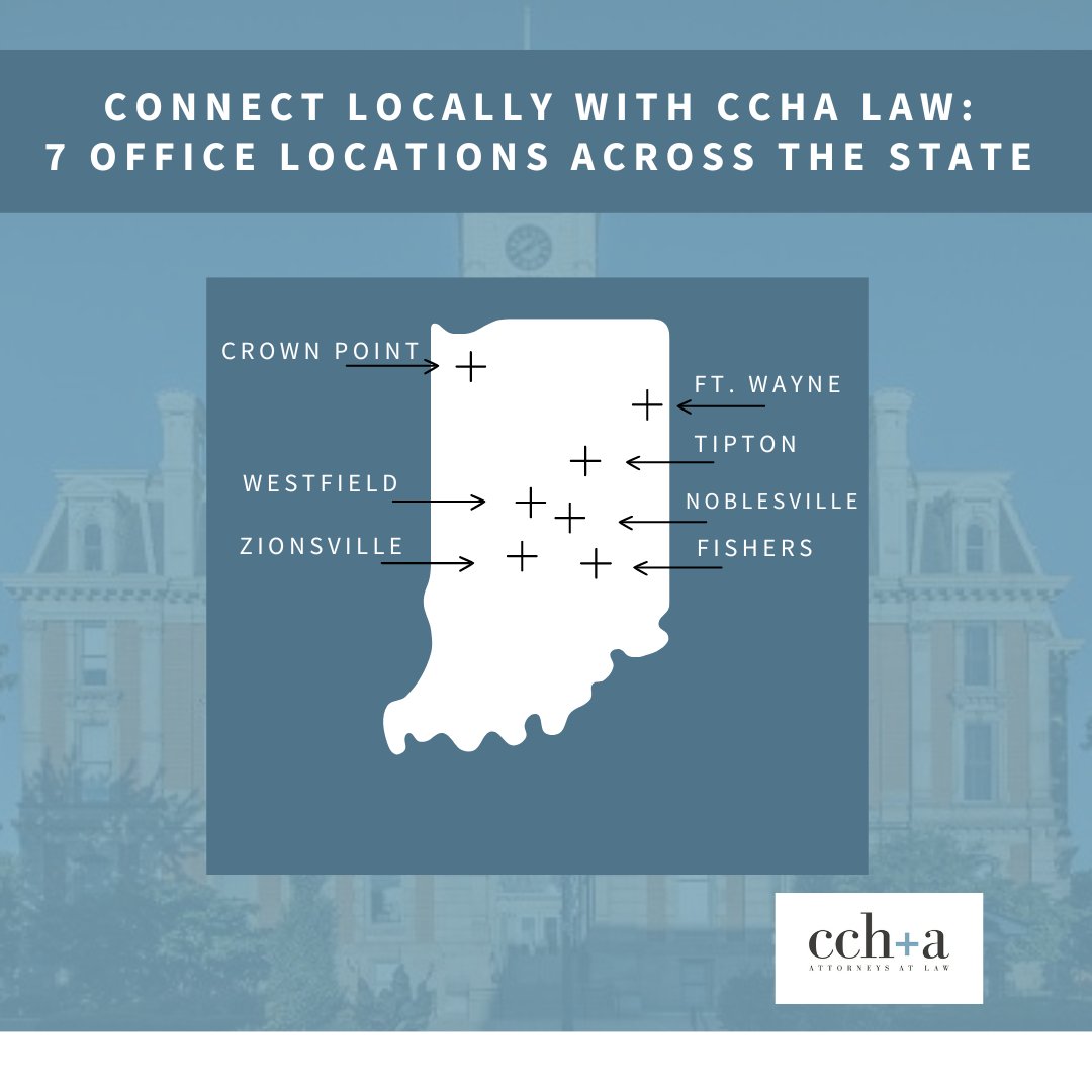 Connect with #CCHALaw wherever you are! 📍 With 7 offices across the state, we're ready to assist you. Discover the ease of having a trusted legal partner nearby. Our locations: cchalaw.com/contact. #Noblesville #Fishers #Tipton #Zionsville #CrownPoint #FortWayne #Westfield