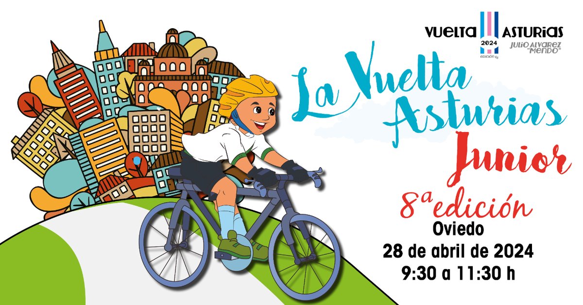 La Vuelta Junior vuelve en su 8ª edición a la Calle Uría de Oviedo el próximo 28 de abril🚲 ✅Las inscripciones se harán el mismo día de la carrera a partir de las 9:30 horas #LaVueltaJunior2024 #envueltaenelparaíso #vueltaciclistaasturias2024 #LaVueltina66