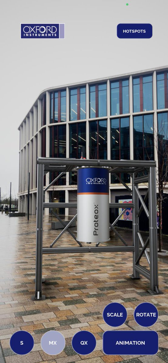 Gave a talk at the Advanced Research Centre at the @UofGlasgow and 'installed' a ProteoxMX outside as I was leaving! Don't forget to download the Explore Proteox app and get up close to the @OxInst dilution refrigerators. #LifeAtOl #dilutionrefrigerator #quantumtechnologies