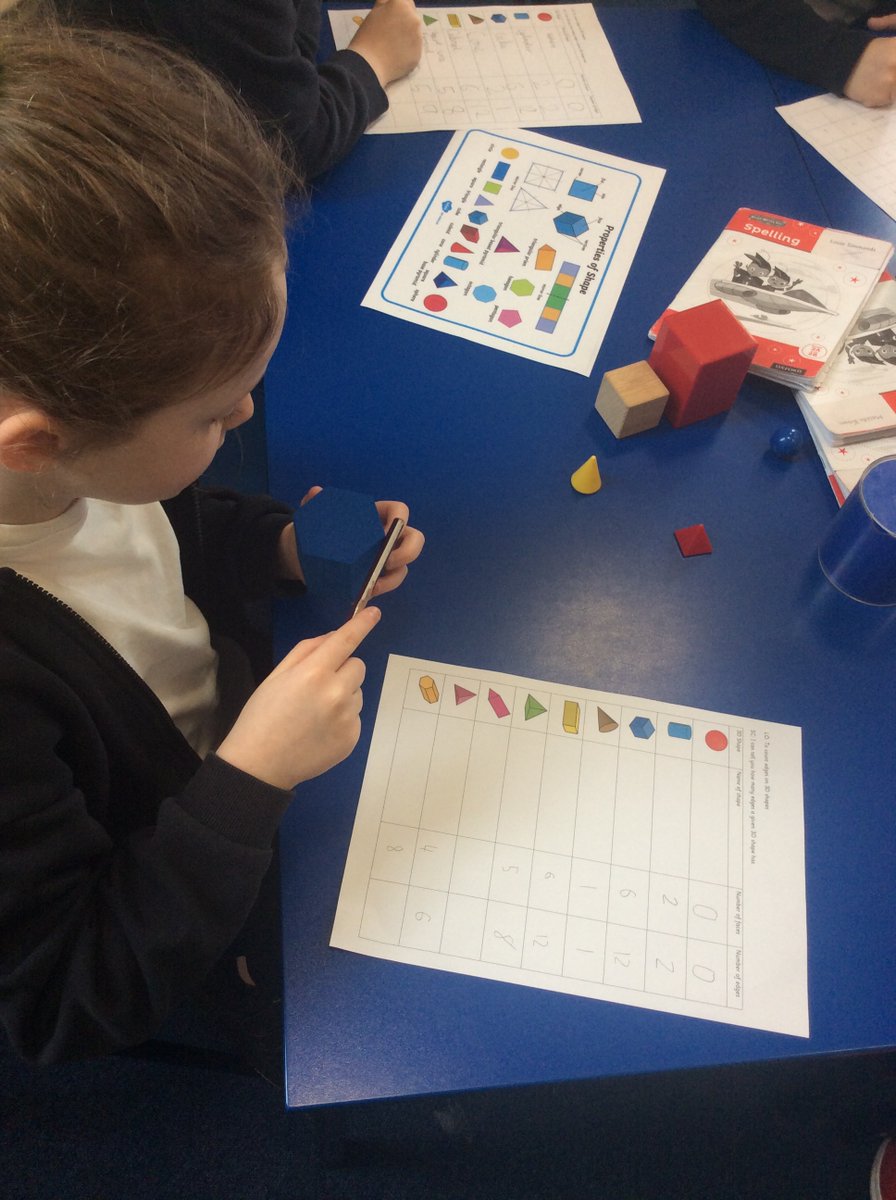 Grasshopper class investigated the number of faces and edges on different 3D shapes today.