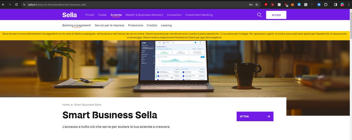 PauloMurineddu's tweet photo. Come accedere all'home banking #Sella (almeno quelli aziendali):

1. Aprire la pagina dedicata a SBS (https://t.co/xmVgAPshBs) https://t.co/EBhCOu5UIt