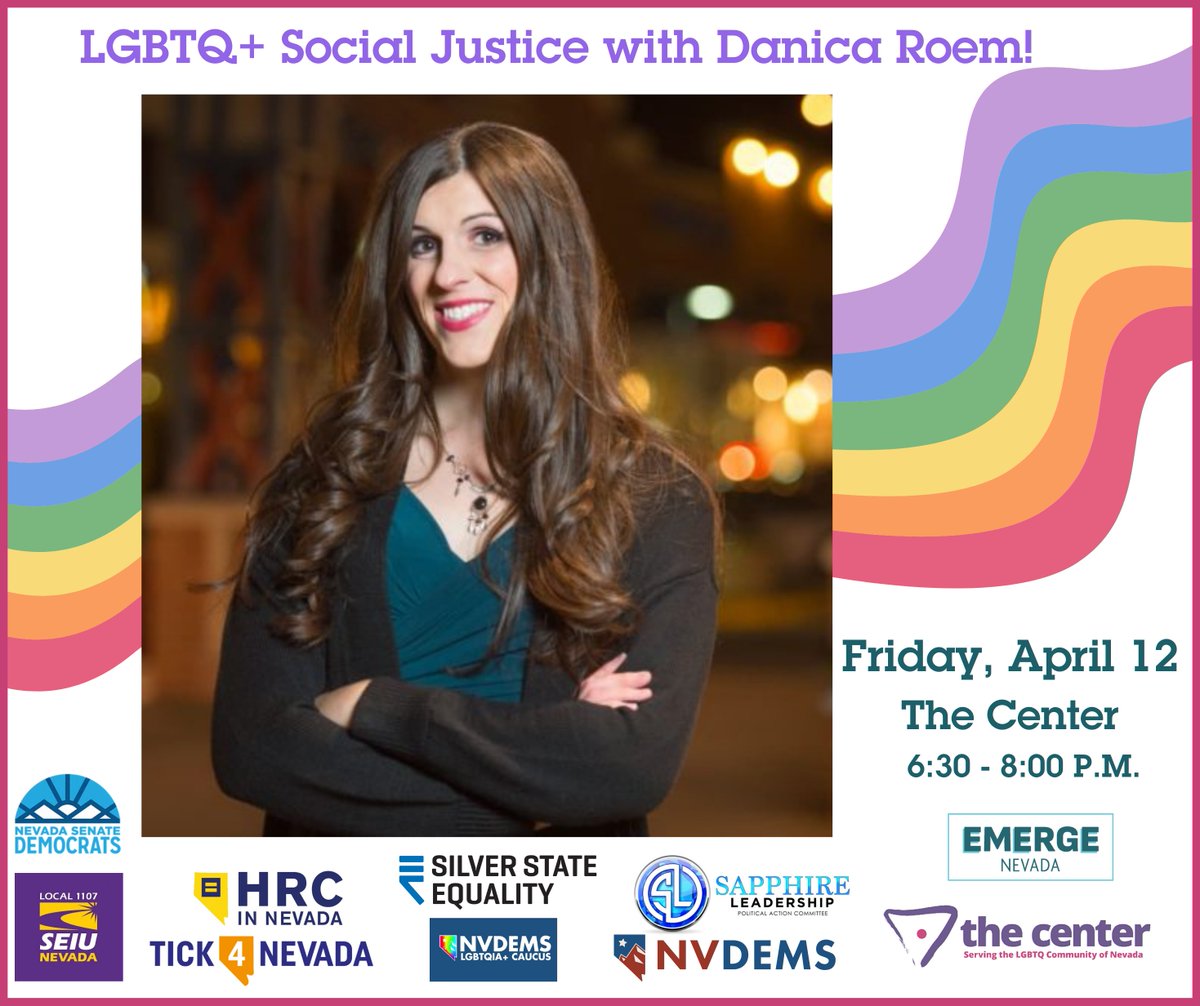 We are thrilled to partner in bringing VA State Senator @pwcdanica, the first out transgender elected in the country, to Nevada! Join us for an exciting event about the importance of LGBTQ+ voices this election! RSVP today 🏳️‍🌈 tinyurl.com/DanicaRoem