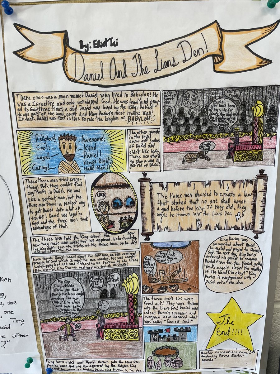 ms_procopio's tweet photo. Easter Comics 🙏 Students picked an Easter scene and created their own comic page! @GuardiangelsWB https://t.co/3ip80fvupW