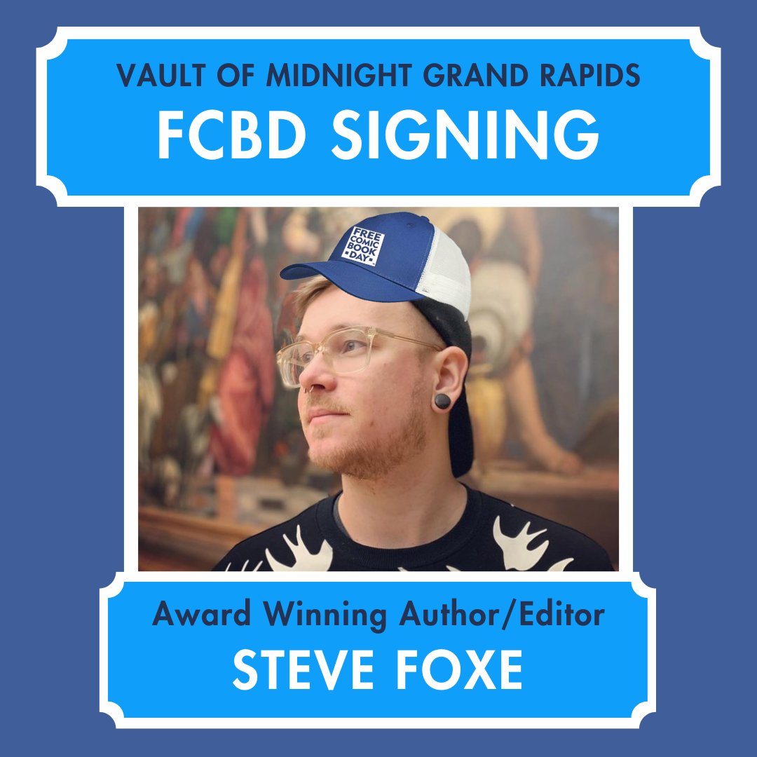 FREE COMIC BOOK DAY SIGNING: STEVE FOXE ⭐ Steve Foxe, author and editor of over 80 comics + kids books like X-Men 97, Dead X-Men, & Spider Ham, will be signing at our Grand Rapids location for Free Comic Book Day! Stop in on Sat May 4th from 11-5pm to meet Steve and others✨
