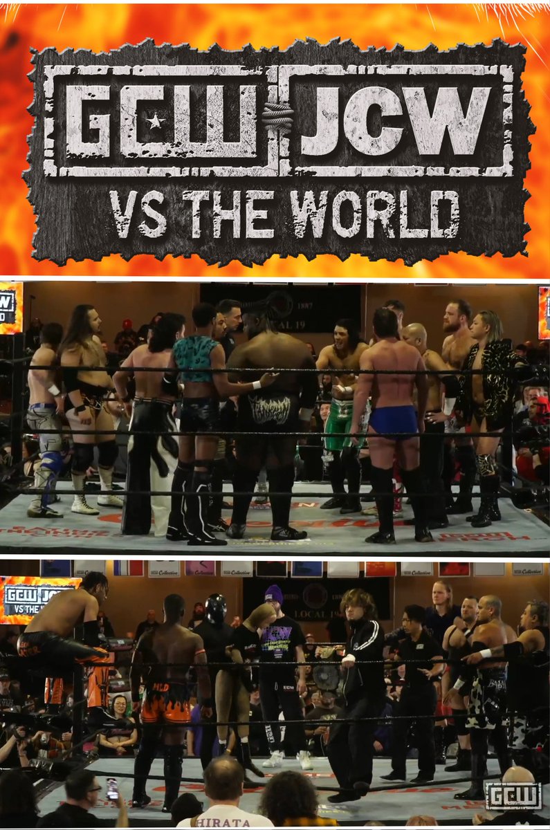 ICYMI: After the last half hour of #GCWJCWvsTheWorld's replay was missing, everything is fixed now, so you can finally see these bonkers two matches, the 7 on 7 and the Tag Team 4-Way! @SpeedballBailey @Tony_Deppen @RKJ450 @RobertDreissker @xinomaox @DEREISS_ @LEONSLATER_